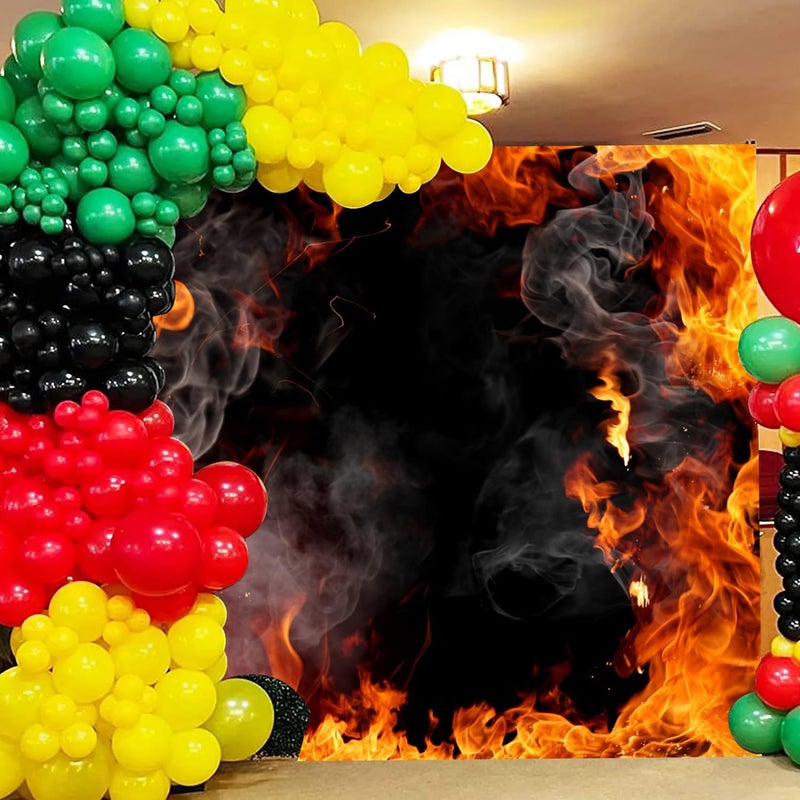 Baocicco 5x5ft Roaring Fire Backdrop Wallpaper Decor Passion Flame Frame Smoke Black Background Photography Background Vlogger Bonfire Party Birthday Party Baby Children Adults Portrait Prop - Image 4